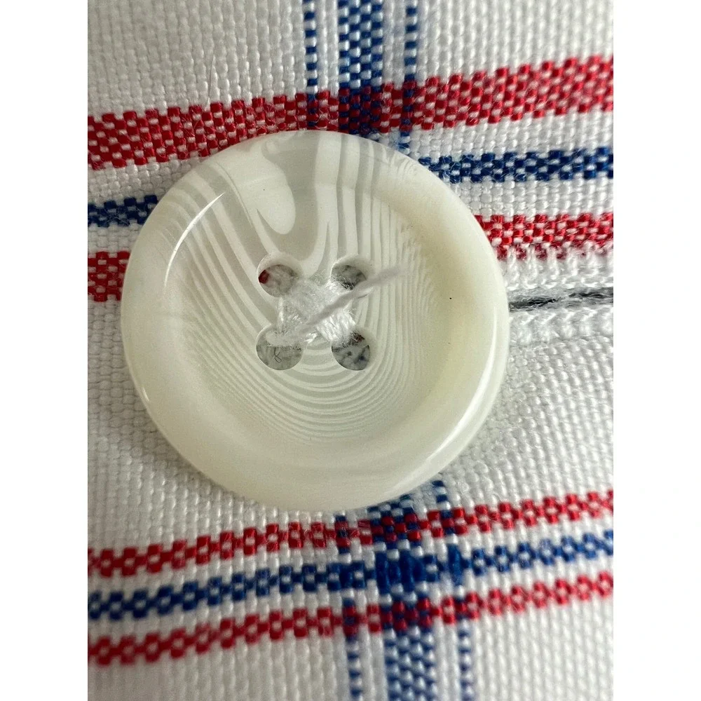 Greg Norman Tasso Elba Golf Shorts Mens 34 White Red Blue Plaid Shark Logo Good
